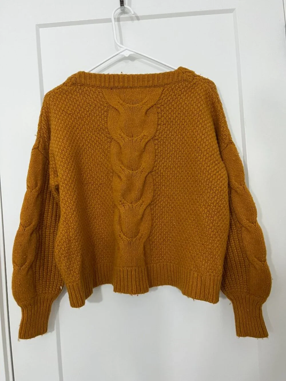 J.Crew Extra Small Mustard Yellow Chunky Knit Crewneck Sweater